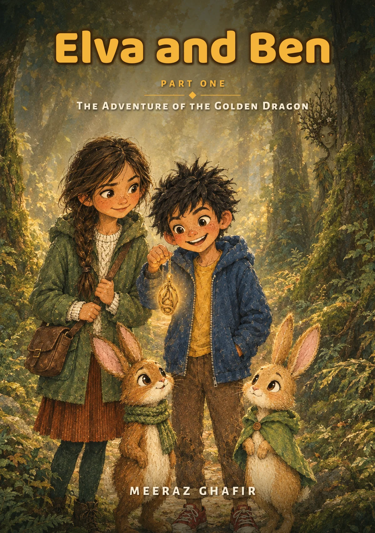 The front cover of Elva and Ben: The Adventure of the Golden Dragon, Part One, by Meeraz Ghafir